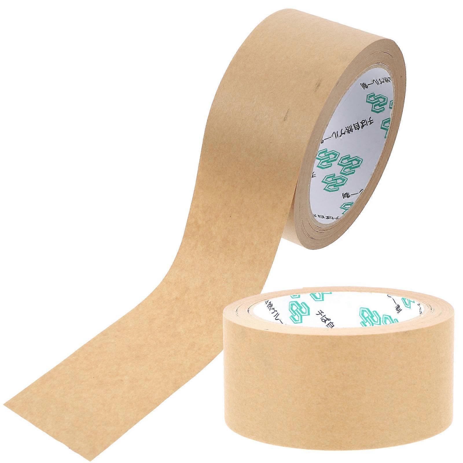 Kraft Paper Tape Writable Packaging Tape for Gift Decor 2Pcs