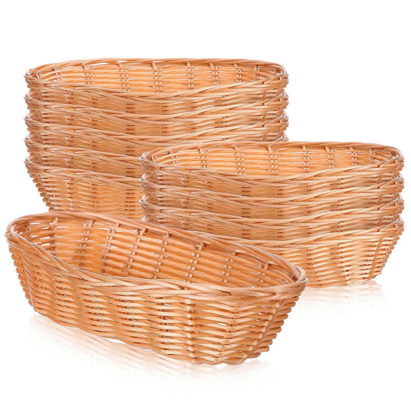 Brown Bread Basket for Table Serving Woven 10Pcs Collection