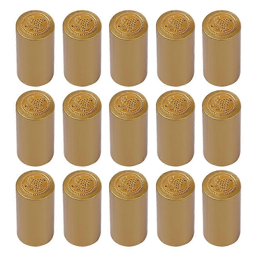 50 tapas doradas para botellas de PVC.