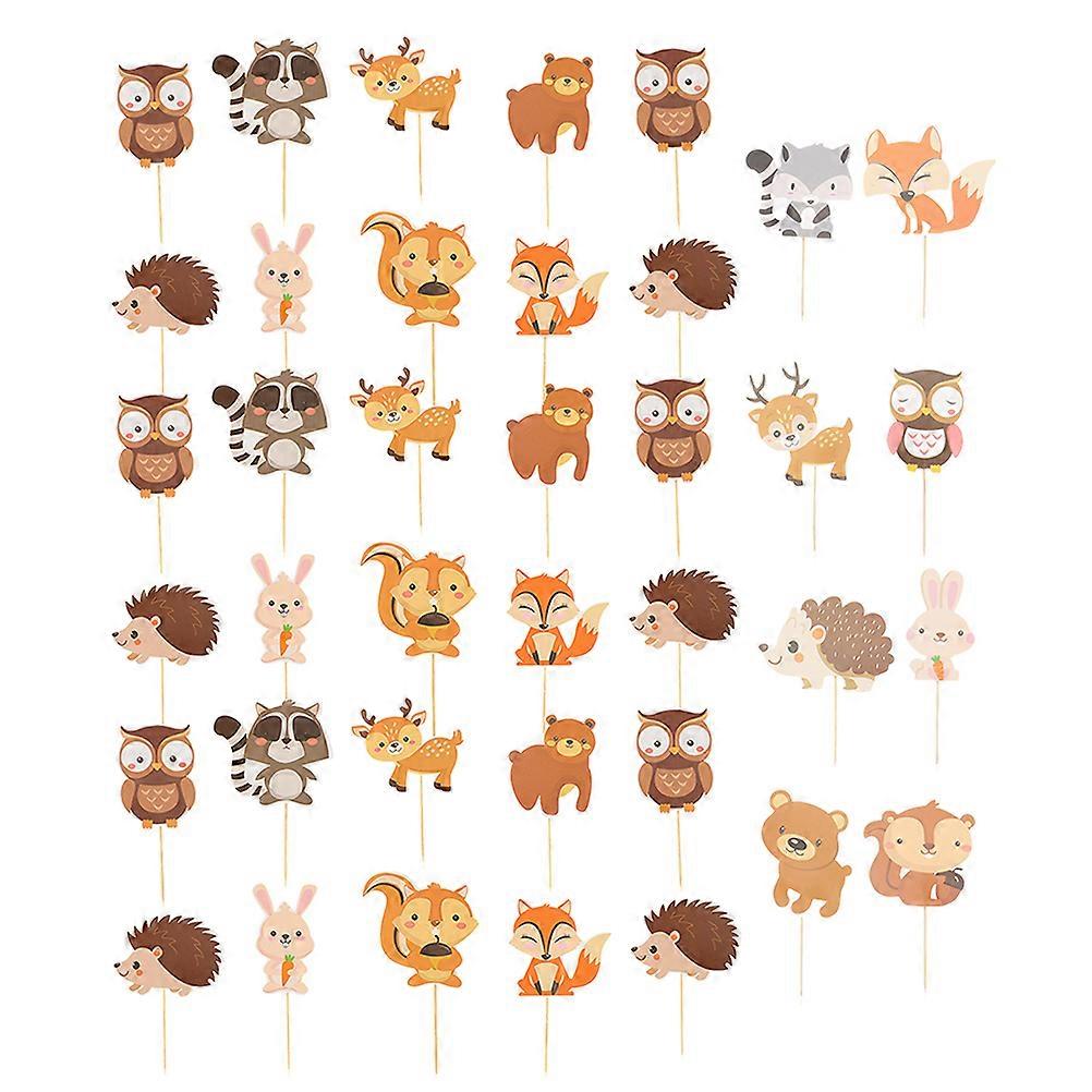 Animals Egg Cake Inserts for Decor with 32Pcs Picks