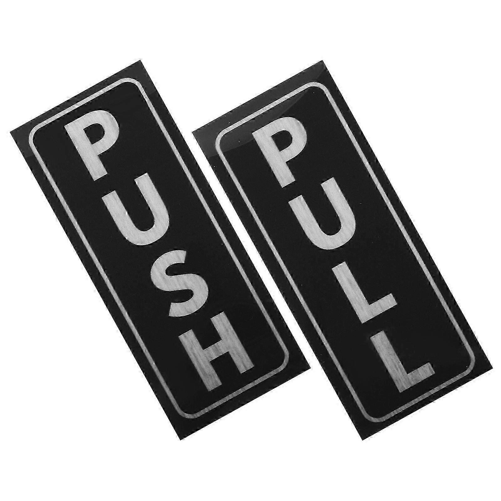 Push Pull Door Stickers, PVC, Black, 8 Pcs