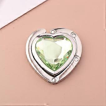 Heart Shaped Folding Crystal Handbag Hook Bag Hanger Portable Foldable Table Hook Organizer Table Side Hooks Bag Accessories