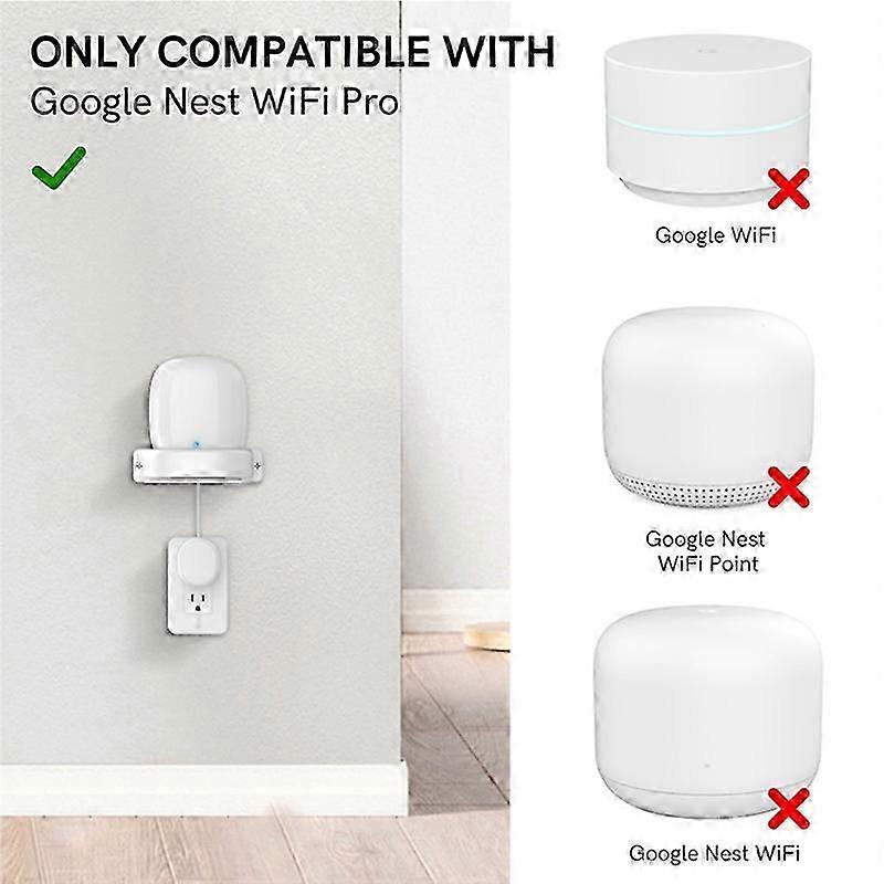 For Google Nest WiFi Pro Wall Mounting Bracket Wall Storage, 2 PCS