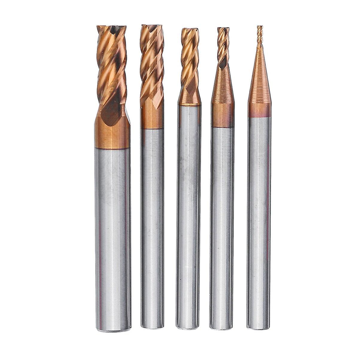 5Pcs 1-5mm 4 Flute End Mill Milling Cutter Cnc Tools Set
