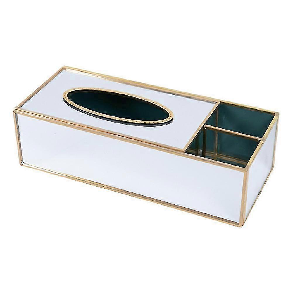 Brass Mirrored Glass Tissue Box | Dustproof | 1Pcs