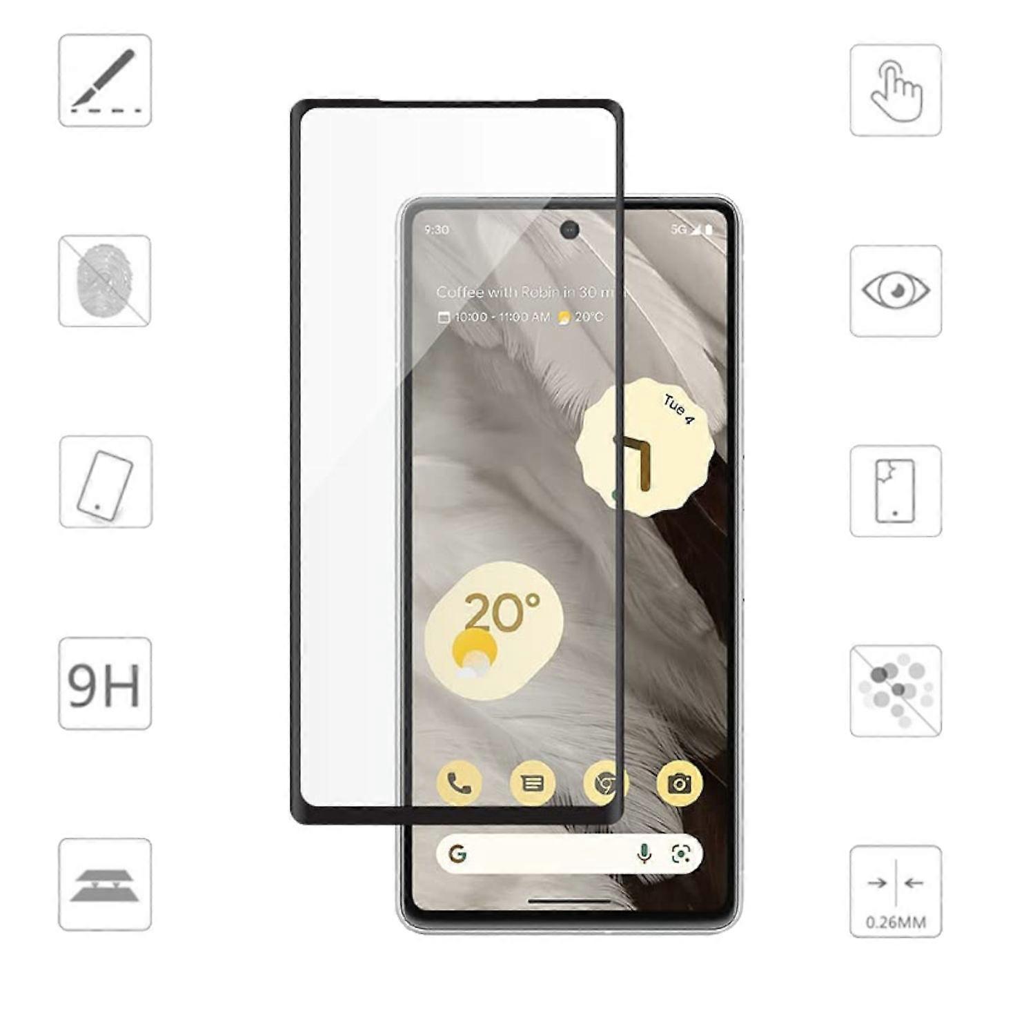 For Google Pixel 8 Pro 2x 3D Display Full LCD H9 Tempered Glass Film Protector Accessory