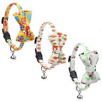 Adjustable Pet Bowtie Collar for Kitten with Bell Necklace 3Pcs Easter Set