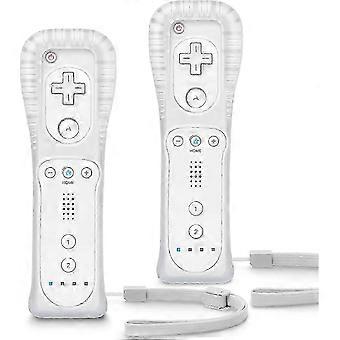 Replacement Wii Controller 2 Pack, Wii Remote Controller, with Silicone Case and Wrist Strap, Remote Controller Compatible withWii/Wii U, White-Good
