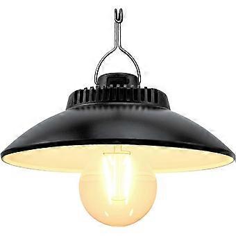 Lampe de camping rétro LED rechargeable, blanc chaud, 2 modes de luminosité, crochet de suspension, lanterne de tente (blanc chaud)