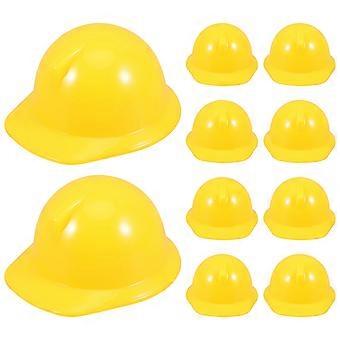 10Pcs Mini Construção Chapéu Plástico Mini Construção Cap Doll Dress Up Play Supplies