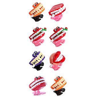 8Pcs Creative Kids Wind-up Chattering Teeth Toys Funny Walking Teeth Toys