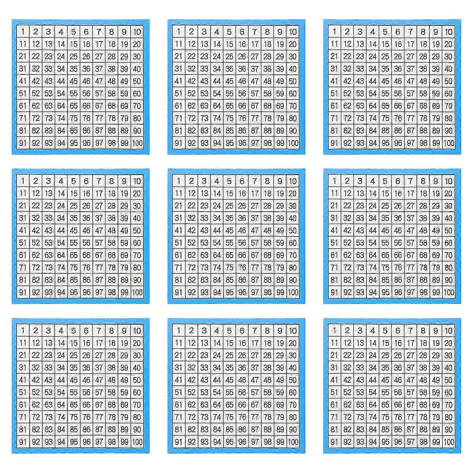10 Sheets Number Charts Hundreds Chart Math Charts Math Tables Math Accessory