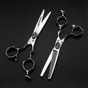 Friseurscheren-Set, 6,0 Zoll, Edelstahl mit Effilierschere für Salon, Heim- und Tierpflege