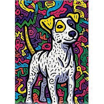 Jack Russell Terrier Street Pop Art Jigsaw Puzzle - Colorful Urban Style Artwork Puzzles SQZ489