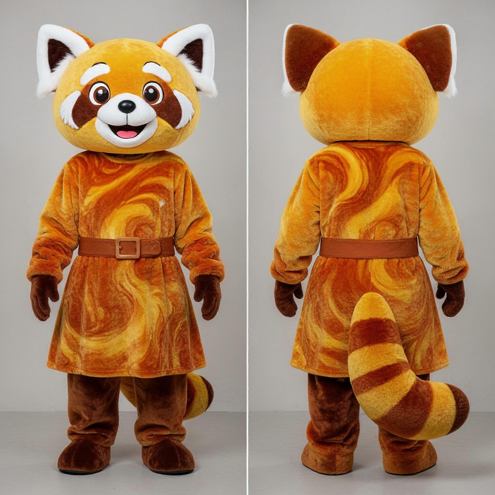 MASTICOT Rust Orange Fluffy Red Panda Mascot