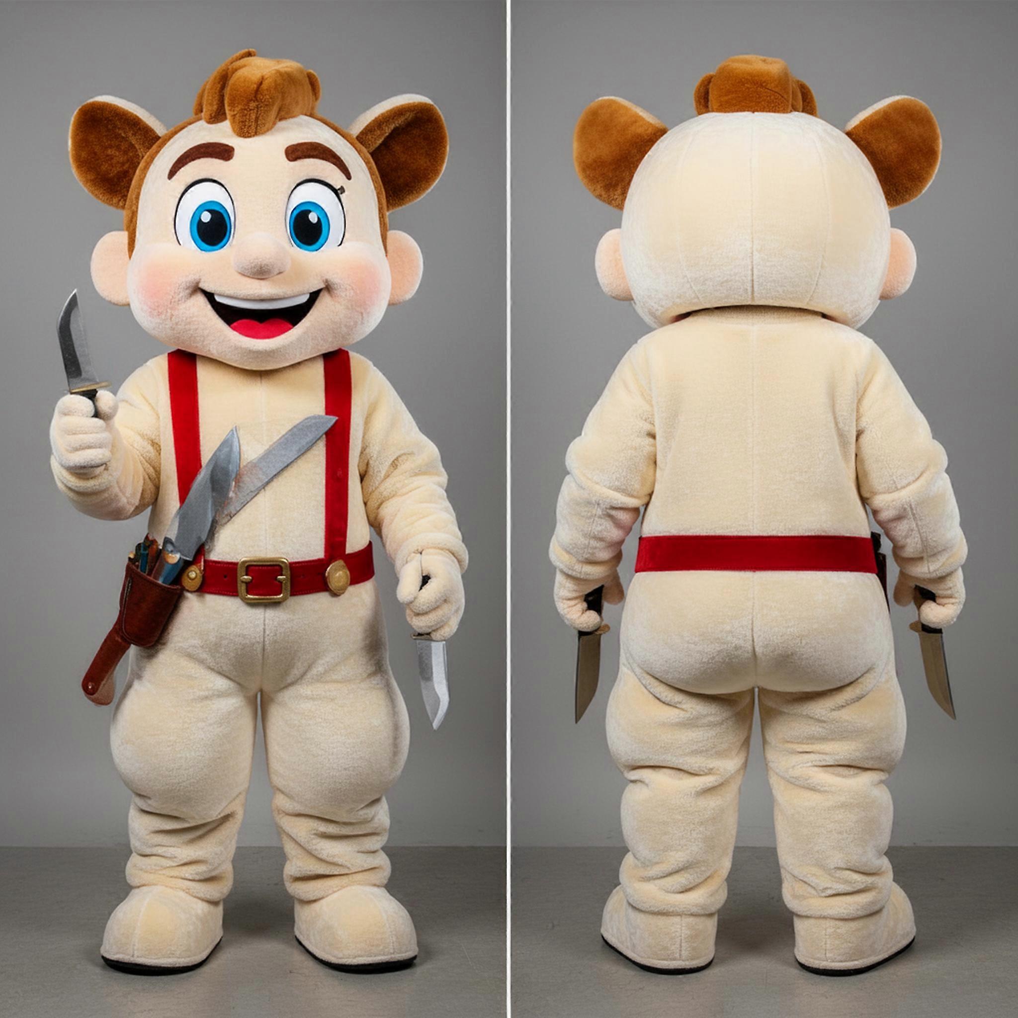 MASTICOT Cream Velvety Knife Thrower Mascot