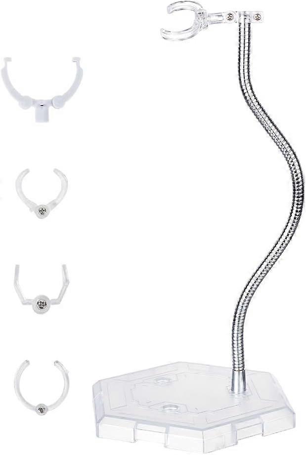 Action Figure Stands Clear Plastic Minifigures Display Stand with Adjustable Snake Bone Bracket Model Support Stand