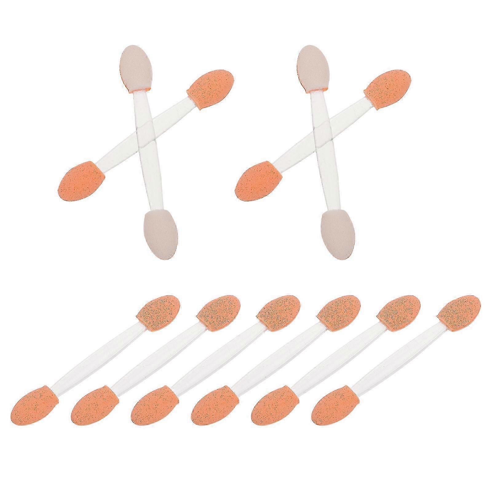 Makeup Brush Double-Ended Eyeshadow Brush compatible with Makeup 100Pcs White