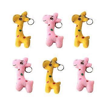 Stuffed Animal Toys Mini Plush Giraffe Keychain for Decoration 18Pcs Set