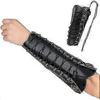 Archery Arm Guards, Adjustable Leather Forearm Protector, Protective Gear Gauntlet