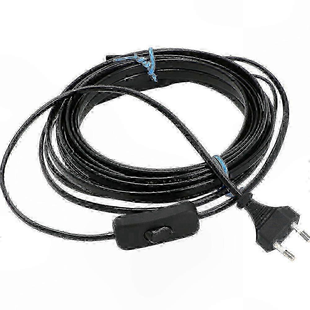 220V Pre-assembled Self-Regulating Heating Cable with Switch, EU Plug Power Cord compatible with Easy Installation