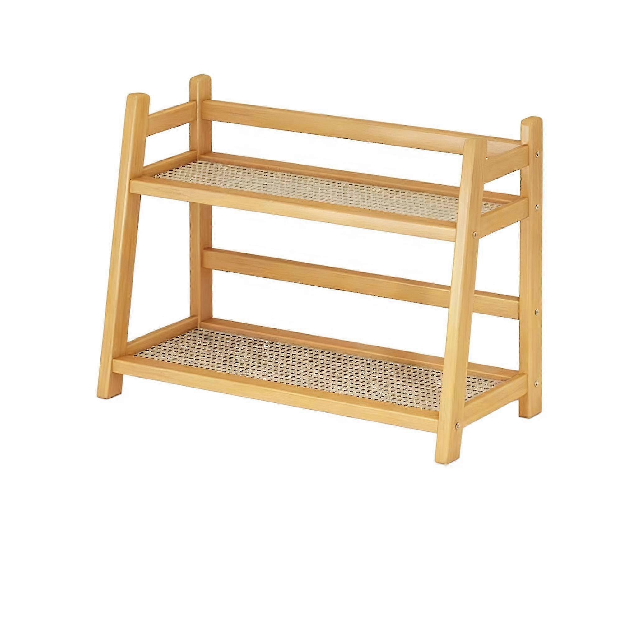 Minimalist Double Layer Wood Shelf