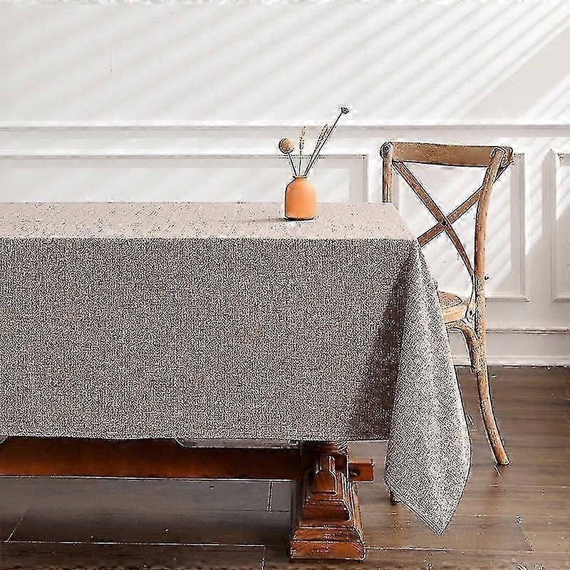 Waterproof and oil-proof tablecloth pure color thickened rectangular table dustproof tablecloth - J