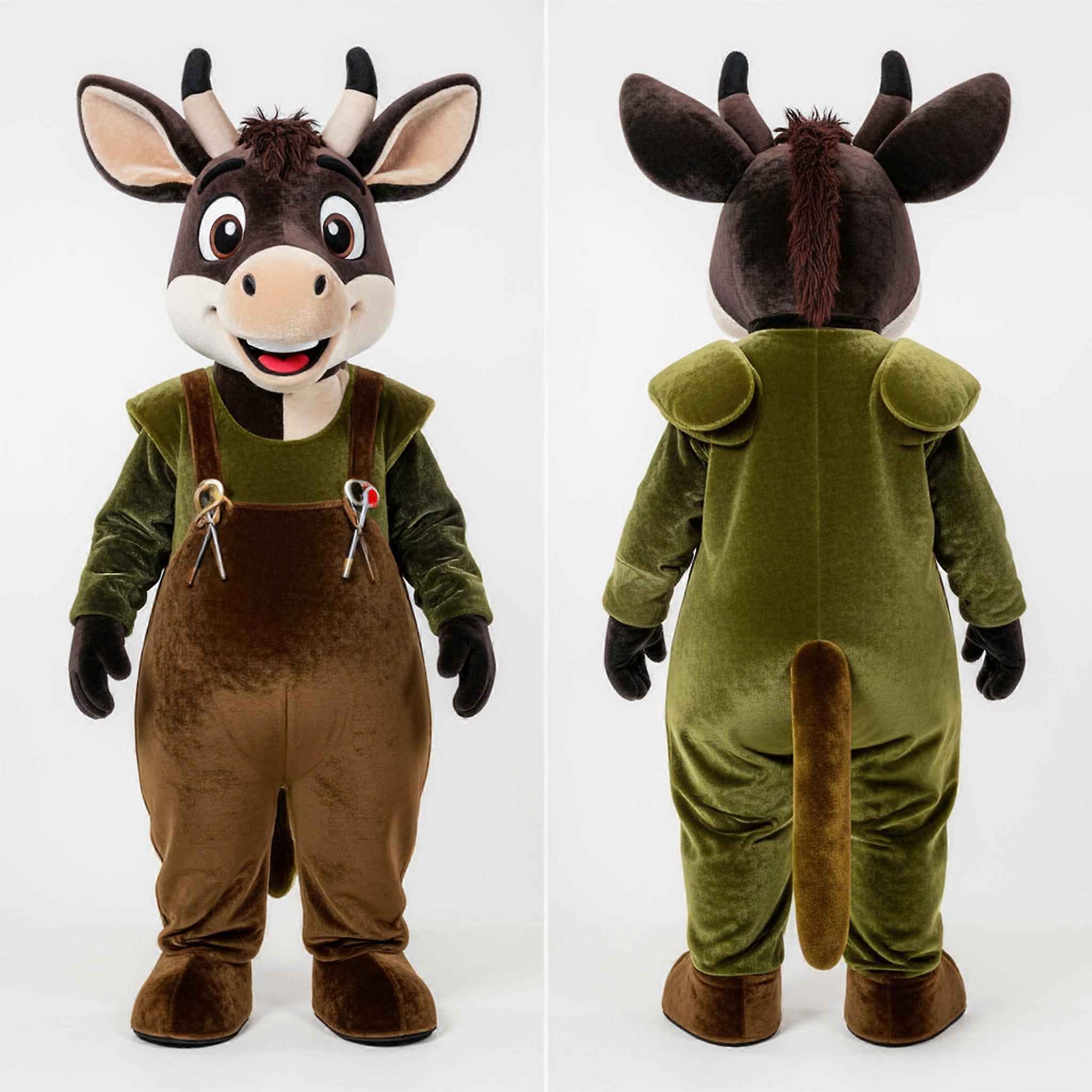 MASTICOT Olive Green Velvety Okapi Mascot