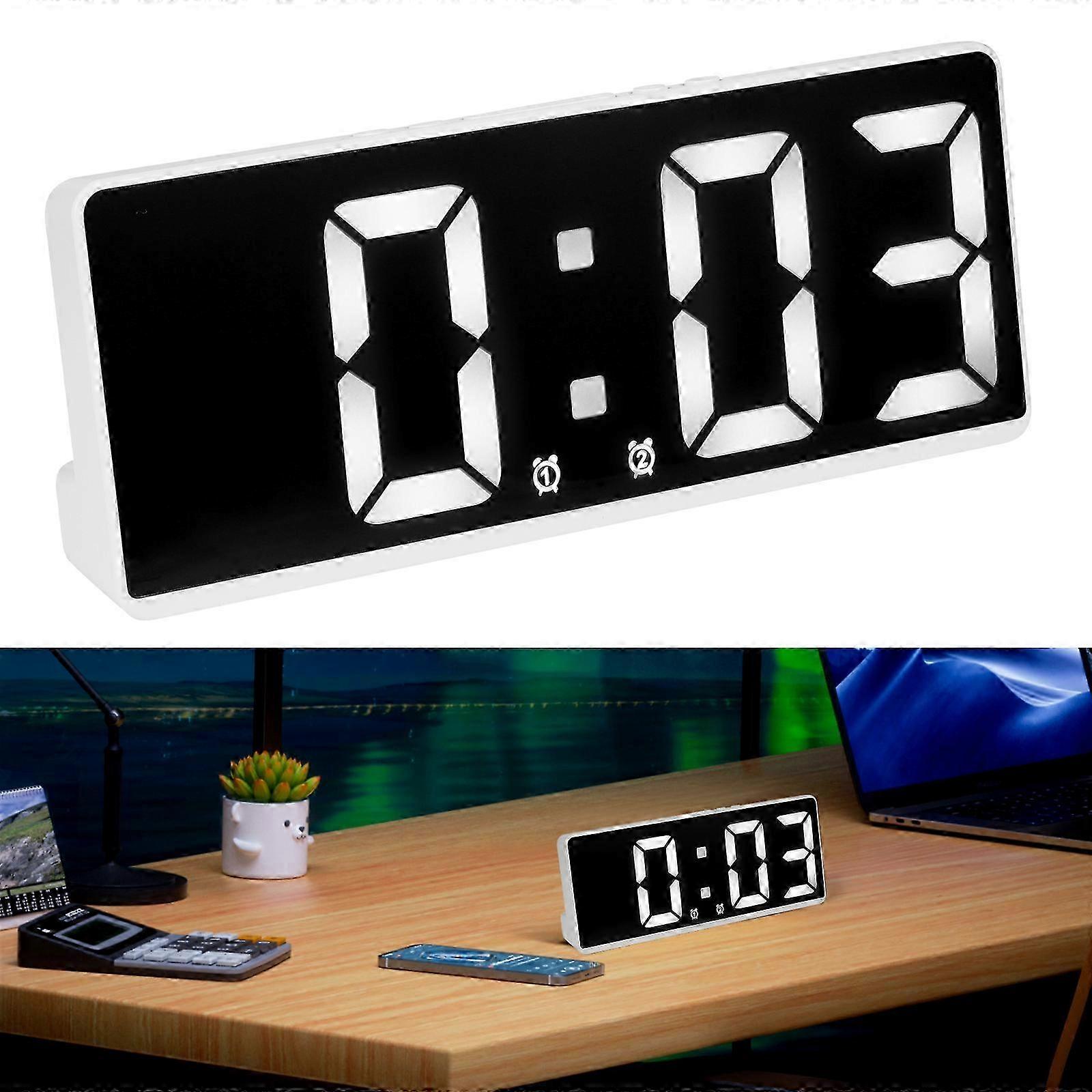 Dual Alarm LED Clock Dimmable Display