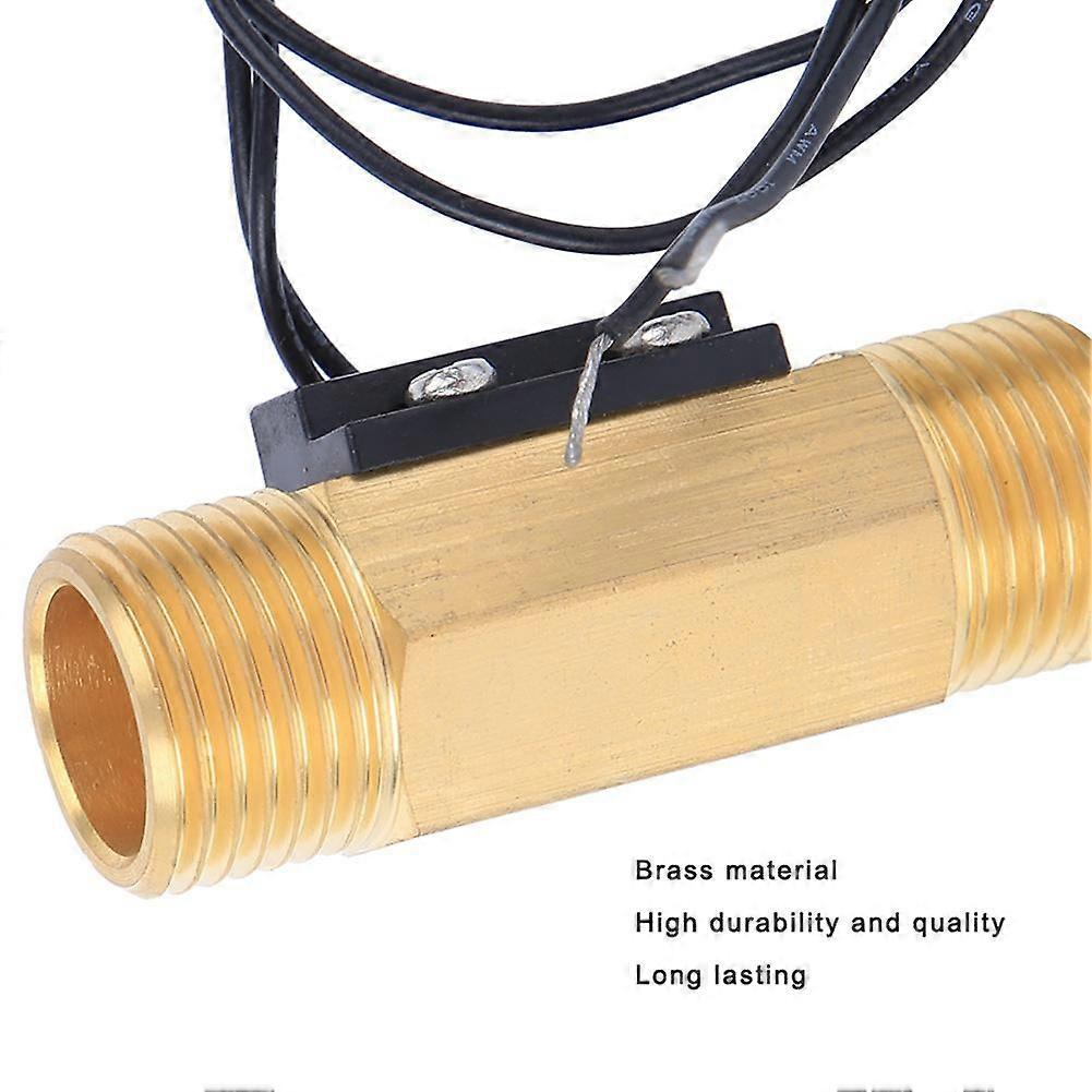 Water Flow Sensor Switch with 1/2-inch Interface Electromagnetic Flowmeter Industrial Accessory