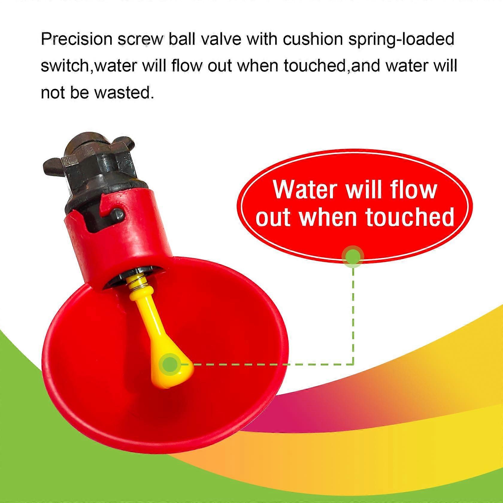 2pcs Automatic Chicken Waterer Cups 1L Hanging Poultry Drinking Cup System with Automatic Refill