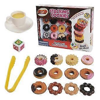 Spelletje om koekjes te stapelen, donut-laagspeelgoed voor het verbeteren van hand-oogcoördinatie.