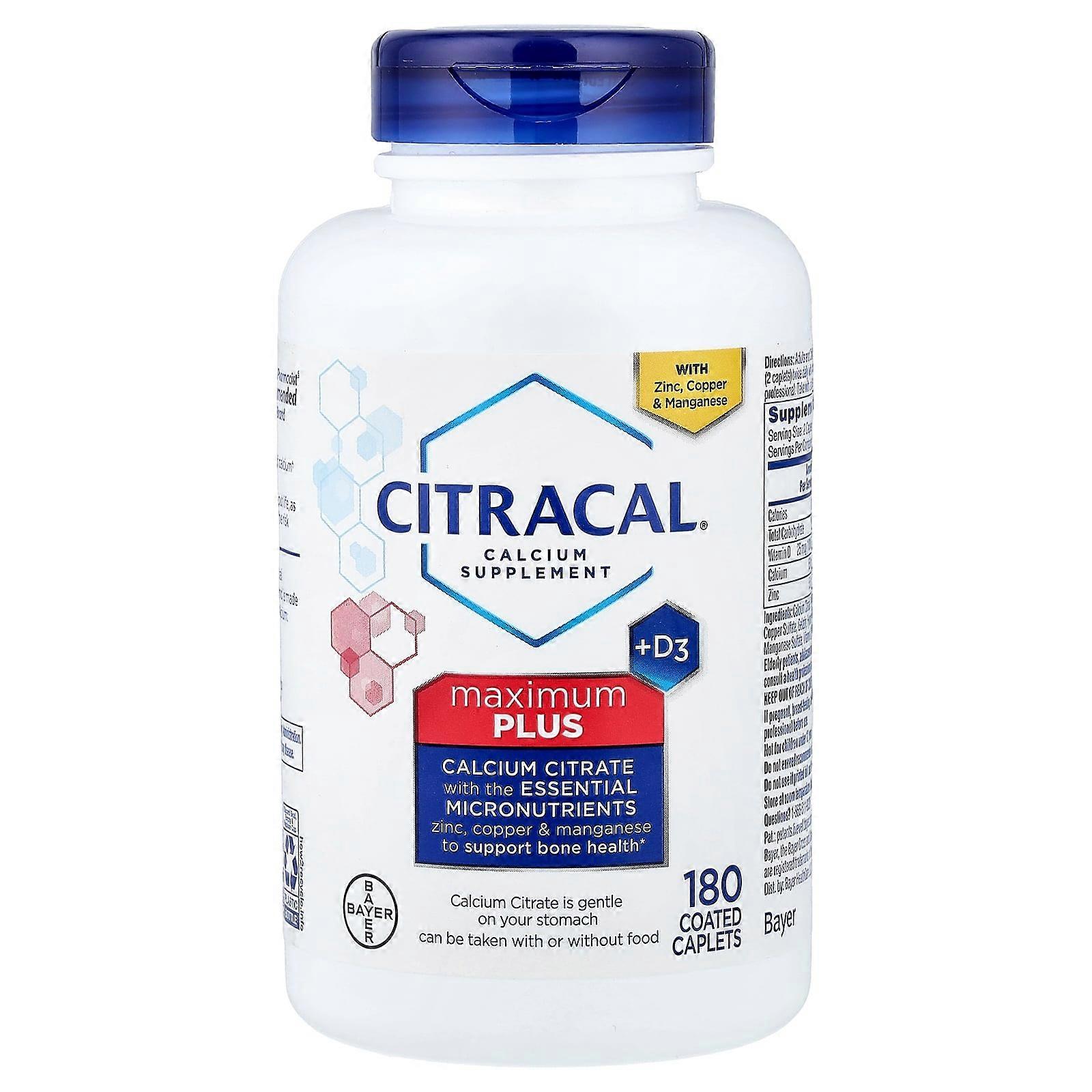 Citracal, Maximum Plus +D3, 180 Coated Caplets