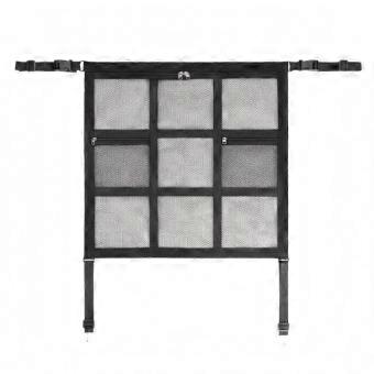 Vehicle Dog Divider Panel with 9-Section Mesh Storage, Upper Fasteners, Lower Attachments, 59 x 59cm for Rear Cabin Use