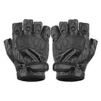 Half Finger Outdoor Sports Cycling Anti slip Shock Absorbing PU Leather Gloves(Half Finger Gloves )-SSZFV