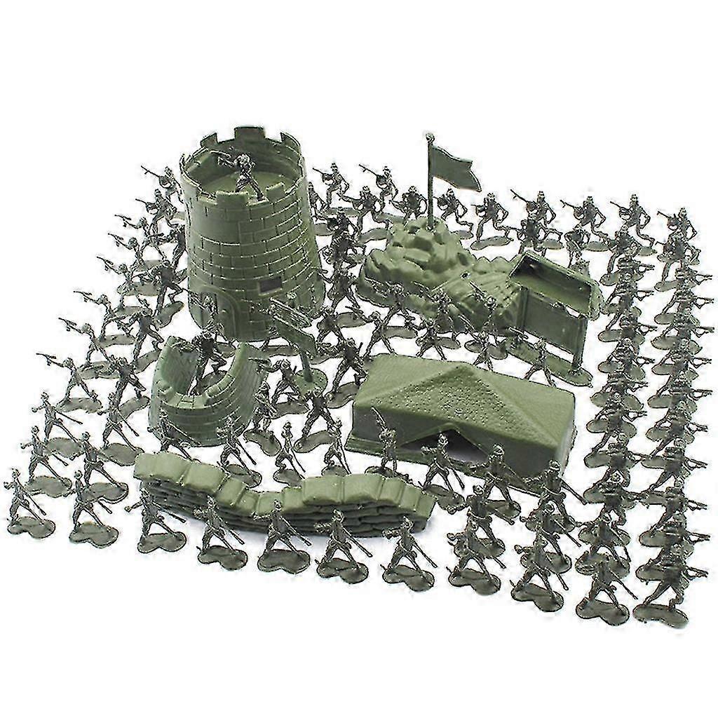 100pcs Small Poseable Toy Soldier Models