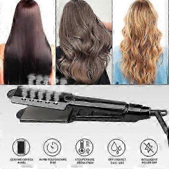 Hair Straightener with Steam Hair Care Five Gears Temperature Control Ceramic Flat Iron-brnv