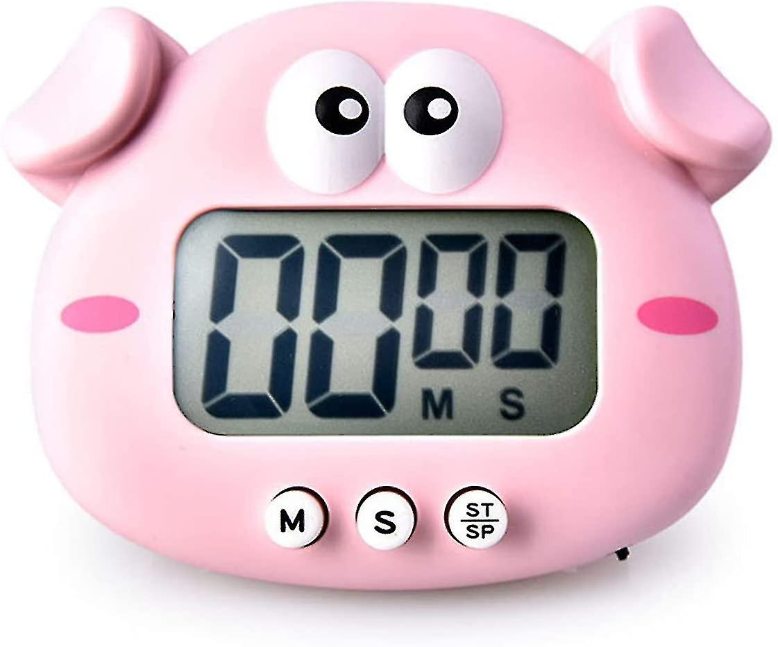 Kitchen Timer, Cute Cartoon Animal Countdown Timer, Digital Cooking Timer With Magnetic, Lcd Large-screen Visual Clock,(1pcs-pink)