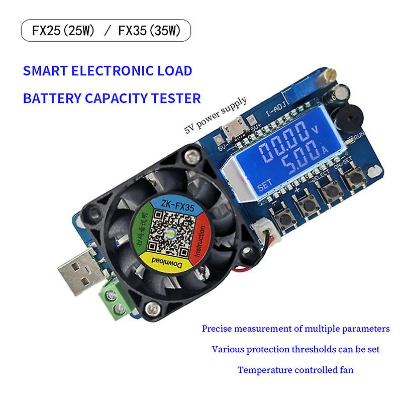 4A 5a Electronic Load Battery Capacity Tester Constant Current Electronic Load Usb Power Detector Adjustable Resistor