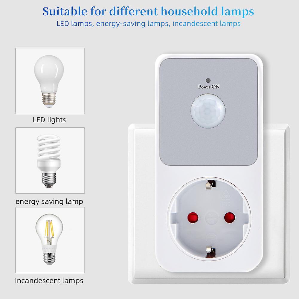 Pir Sensor Socket Lamp Holder 110-240v Pir Infrared Detection 120° Degree Wide Angle Automatic Induction Pc Flame Retardant Safe