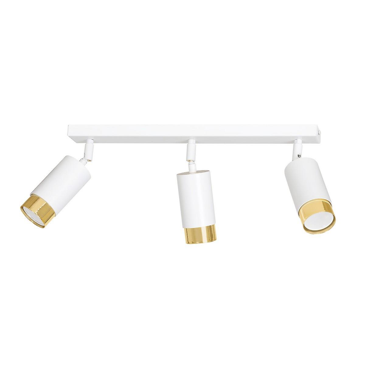 Hiro White/Gold Ceiling Spotlight Bar 3x GU10