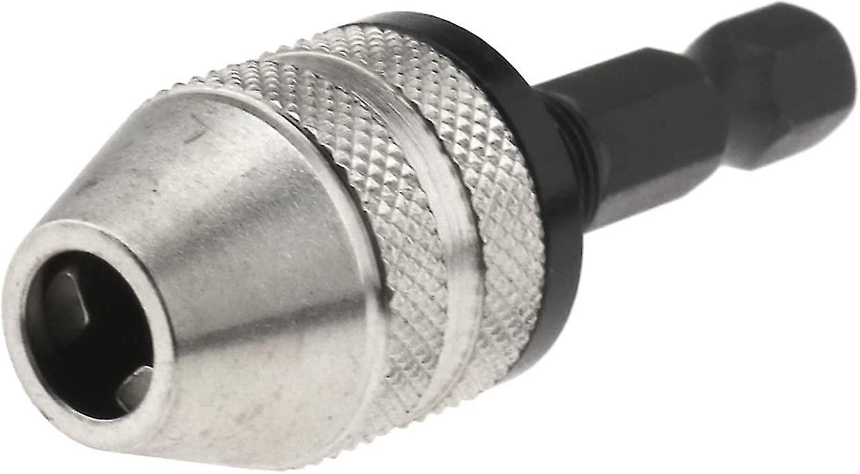 1/4'' Hex Shank 0.3-3.6mm Keyless Micro Drill Bit Chuck Adapter Converter Quick Change1pcssilver