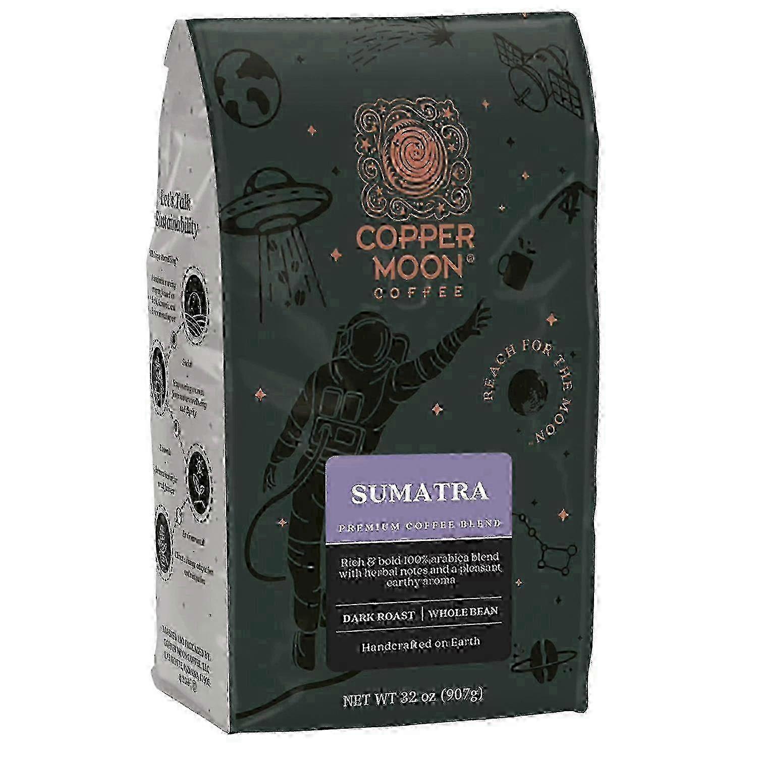 Copper Moon Coffee Whole Bean Blend, Sumatra, 32 Oz