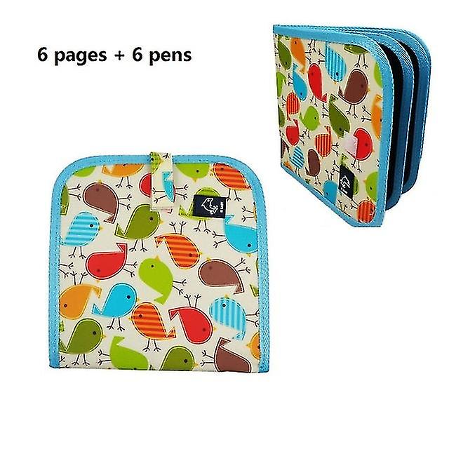 الأطفال السحر السبورة التعليمية ألعاب الأطفال كتب التلوين لعب الأطفال لرسم 6 صفحات محو الألواح مع الماء أقلام الطباشير