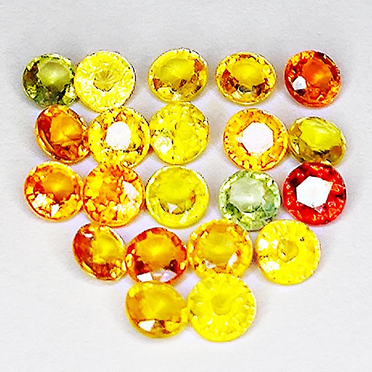 3.80ct Songea Sapphire Multicolor Cut Round 3.1x3.1mm 21pc awo64