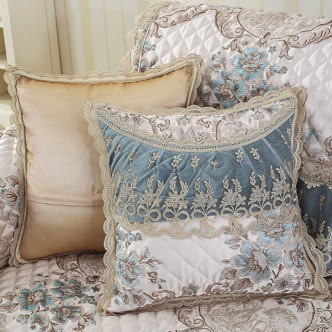 Pack Of Classic Floral Jacquard Throw Pillow Covers Elegant Lace