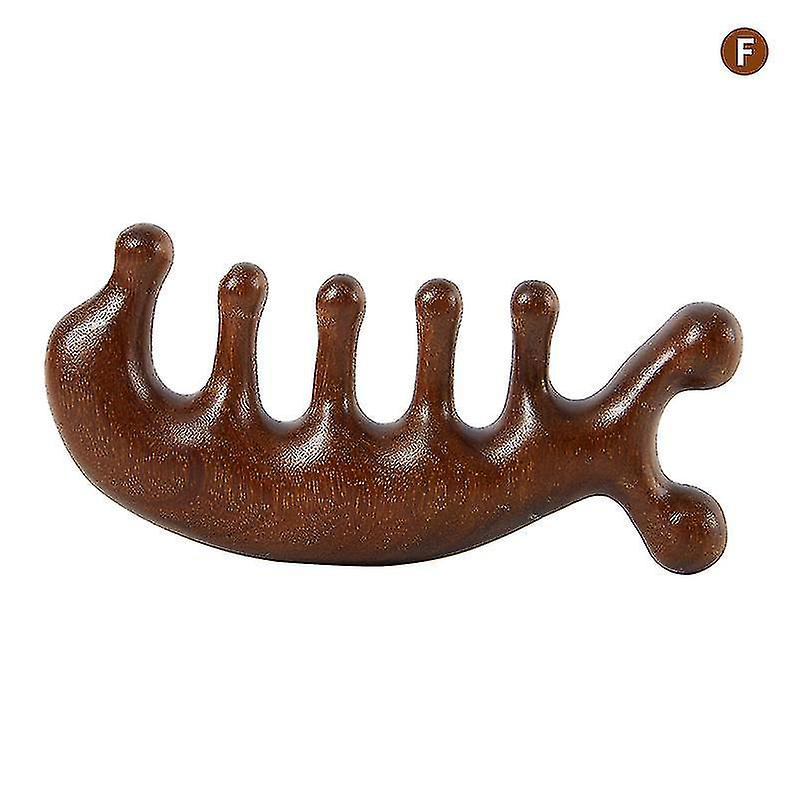 1pc Head Meridian Massage Comb Sandalwood Five Wide Tooth Comb Anti static
