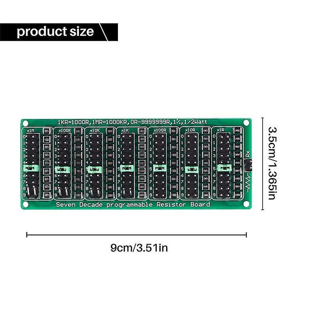 7 Dekade 1r - 9999999r Programmierbare SMD Widerstand Schiebewiderstand Board Schrittgenauigkeit 1r 1% 1/2 Watt
