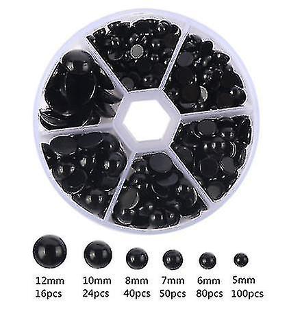 Black Plush Toy Accessories Box All Black Plastic Flat Eyes Diy Black Bean Eyes