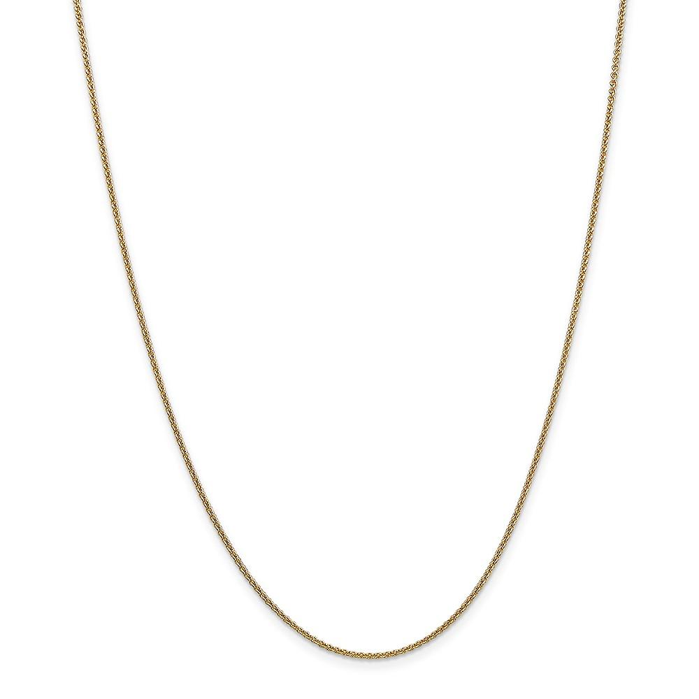 1.6mm 14k Yellow Gold Lobster Claw Closure Round Nautical Ship Mariner Anchor Link Chain Necklace Chain-Necklace for Wom